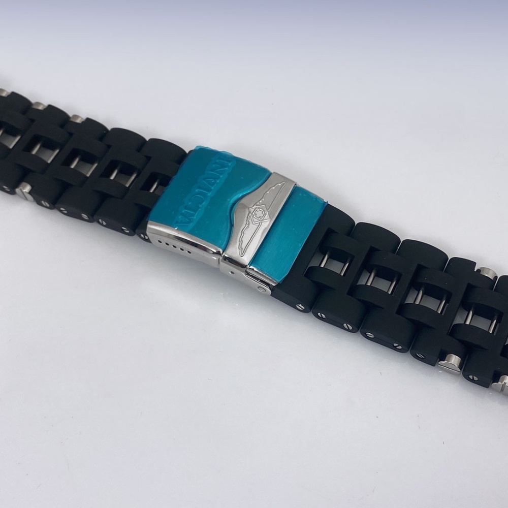 Genuine Invicta Sea Spider Black Polyurethane & Stainless Steel Pin Watch Band